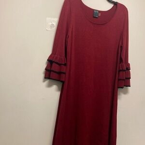 GABBY STYLE  (Holiday) sweater dress; with tulip-bell shaped sleeves